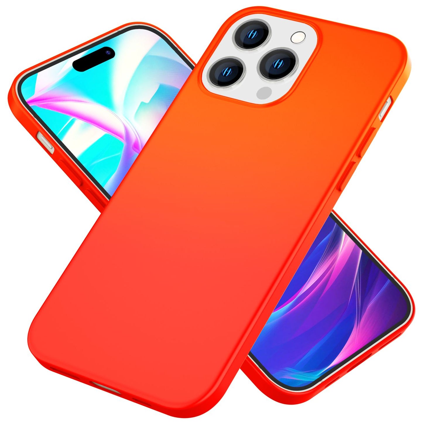 NALIA Neon Silikonhülle für iPhone 14 Pro – Soft-Touch & Signal-Neon – NEONSHOCK (Matte Schutzhülle) – Marke aus Berlin