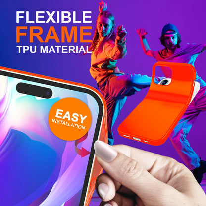 NALIA Neon Silikonhülle für iPhone 14 Pro – Soft-Touch & Signal-Neon – NEONSHOCK (Matte Schutzhülle) – Marke aus Berlin