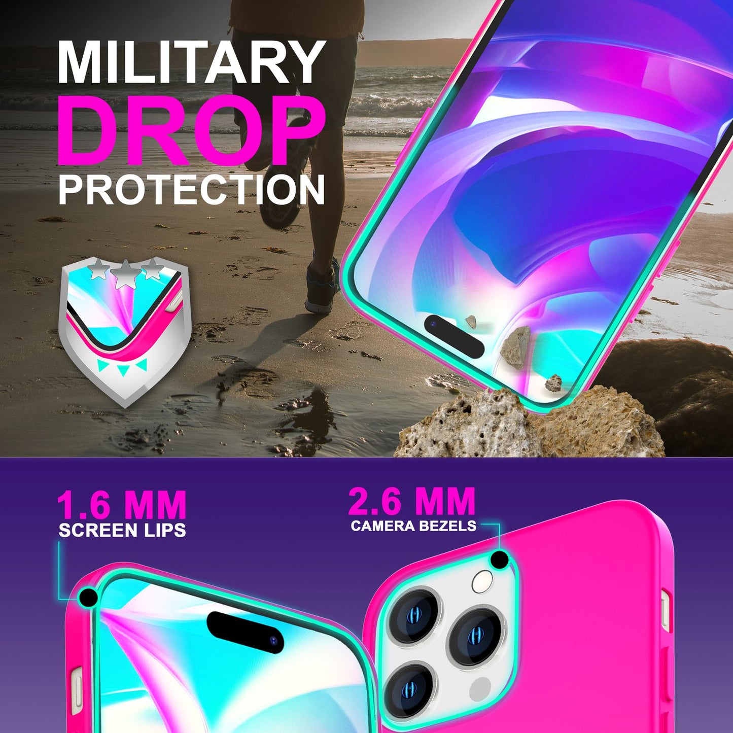 NALIA Neon Silikonhülle für iPhone 14 Pro Max – Soft-Touch & Signal-Neon – NEONSHOCK (Matte Schutzhülle) – Marke aus Berlin