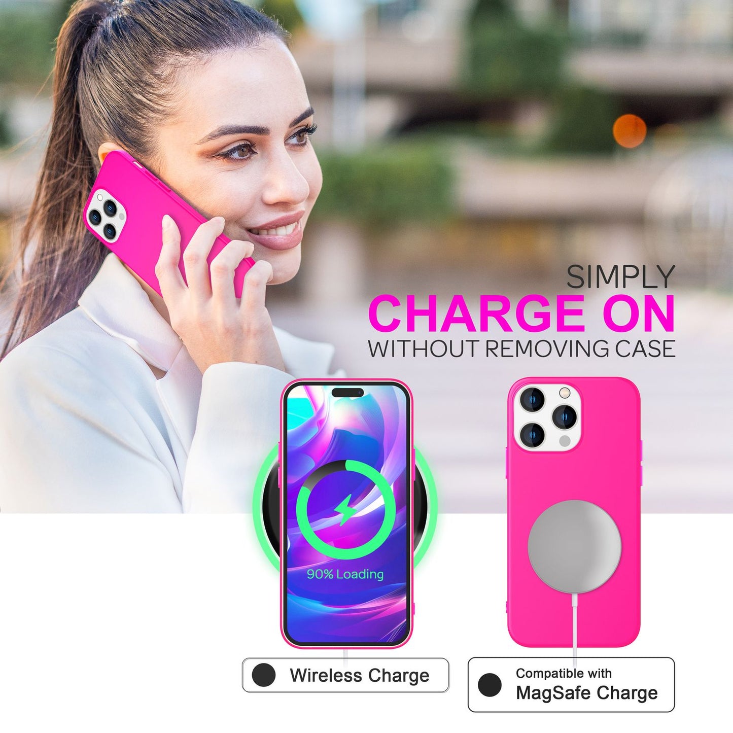 NALIA Neon Silikonhülle für iPhone 14 Pro Max – Soft-Touch & Signal-Neon – NEONSHOCK (Matte Schutzhülle) – Marke aus Berlin