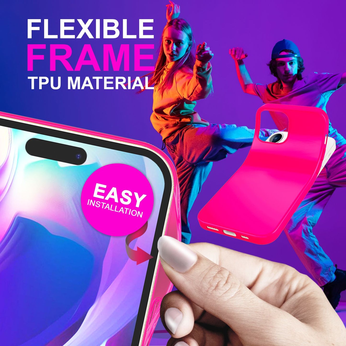 NALIA Neon Silikonhülle für iPhone 14 Pro Max – Soft-Touch & Signal-Neon – NEONSHOCK (Matte Schutzhülle) – Marke aus Berlin