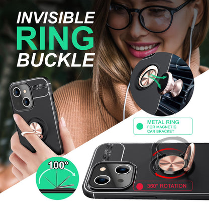 NALIA Ringhülle für iPhone 14 Plus – Ring-Ständer 360° & für Magnet-Halter – GRIP360 (Mattiertes Silikon Case) – Marke aus Berlin