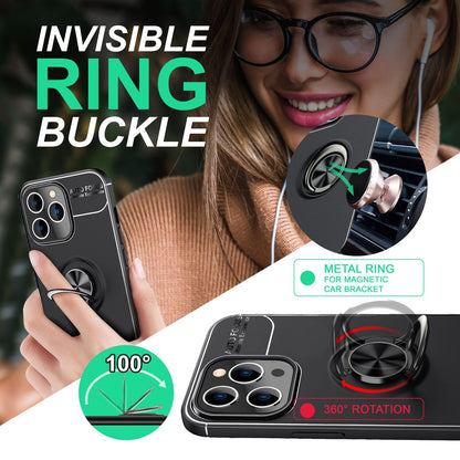 NALIA Ringhülle für iPhone 14 Pro Max – Ring-Ständer 360° & für Magnet-Halter – GRIP360 (Mattiertes Silikon Case) – Marke aus Berlin