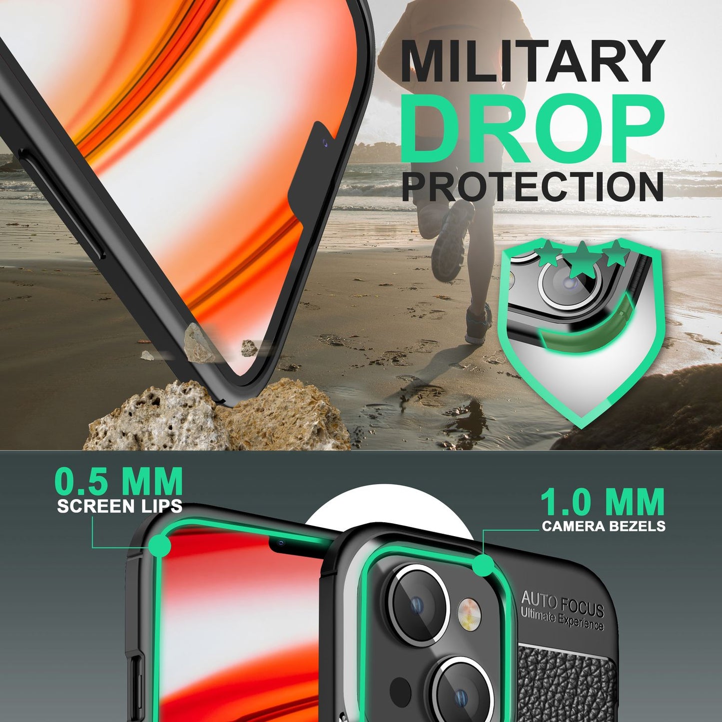 NALIA Leder-Optik Silikon Case für iPhone 14 – Griffig & Matt – BARRON Handyhülle (Anti-Fingerprint, Stoßfest & Robust) – Marke aus Berlin