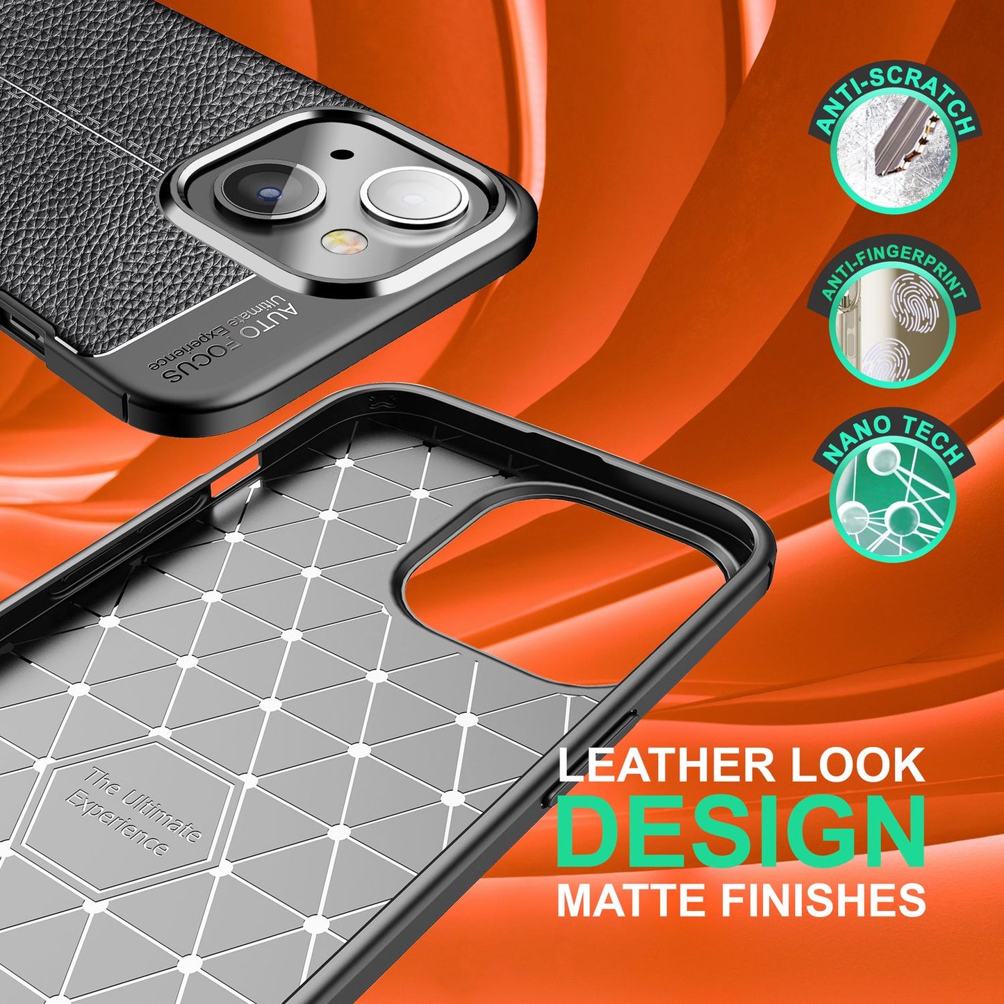 NALIA Leder-Optik Silikon Case für iPhone 14 – Griffig & Matt – BARRON Handyhülle (Anti-Fingerprint, Stoßfest & Robust) – Marke aus Berlin