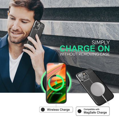 NALIA Leder-Optik Silikon Case für iPhone 14 – Griffig & Matt – BARRON Handyhülle (Anti-Fingerprint, Stoßfest & Robust) – Marke aus Berlin
