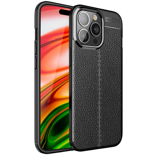 NALIA Leder-Optik Silikon Case für iPhone 14 Pro Max – Griffig & Matt – BARRON Handyhülle (Anti-Fingerprint, Stoßfest & Robust) – Marke aus Berlin