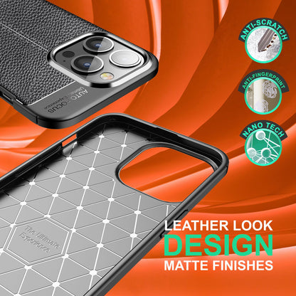 NALIA Leder-Optik Silikon Case für iPhone 14 Pro Max – Griffig & Matt – BARRON Handyhülle (Anti-Fingerprint, Stoßfest & Robust) – Marke aus Berlin