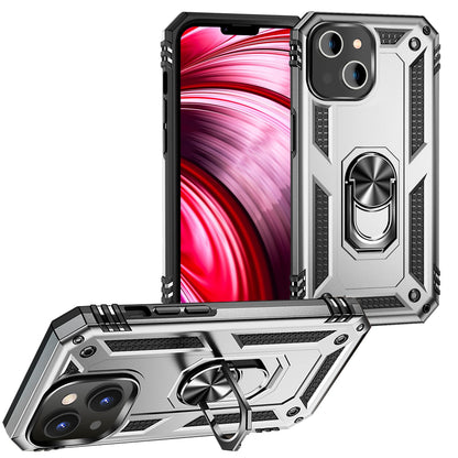 NALIA Panzerhülle für iPhone 14 – Ring-Ständer 360° & Magnet-Halterung Kompatibel – RINGDEFEND (Stoßfestes Outdoor Case) – Marke aus Berlin
