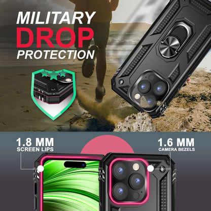 NALIA Panzerhülle für iPhone 14 Pro Max – Ring-Ständer 360° & Magnet-Halterung Kompatibel – RINGDEFEND (Stoßfestes Outdoor Case) – Marke aus Berlin