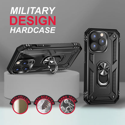 NALIA Panzerhülle für iPhone 14 Pro Max – Ring-Ständer 360° & Magnet-Halterung Kompatibel – RINGDEFEND (Stoßfestes Outdoor Case) – Marke aus Berlin