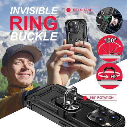 NALIA Panzerhülle für iPhone 14 Pro Max – Ring-Ständer 360° & Magnet-Halterung Kompatibel – RINGDEFEND (Stoßfestes Outdoor Case) – Marke aus Berlin