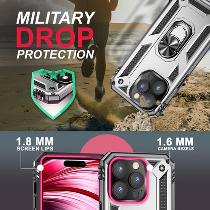 NALIA Panzerhülle für iPhone 14 Pro Max – Ring-Ständer 360° & Magnet-Halterung Kompatibel – RINGDEFEND (Stoßfestes Outdoor Case) – Marke aus Berlin