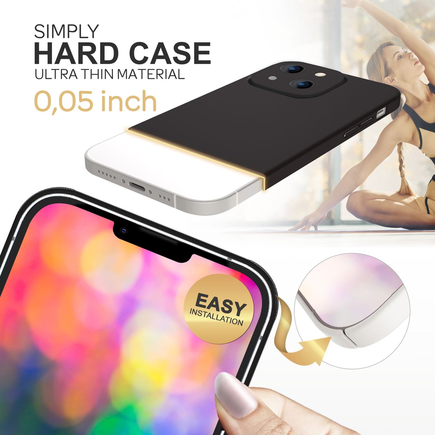 NALIA Ultra Slim Hardcase für iPhone 14 Plus – Anti-Fingerabdruck & 0.5mm Dünn – PUREFIT (Matt & Leicht) – Marke aus Berlin