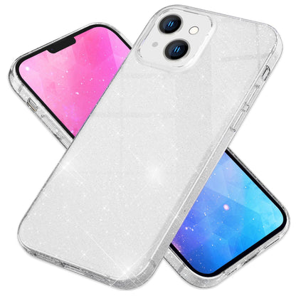 NALIA Glitzerhülle für iPhone 14 – Funkelnder Glitzer-Look & Grip – SHINEPOP (Silikon Case) – Marke aus Berlin
