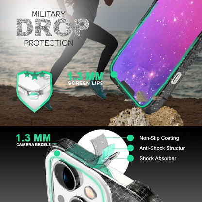 NALIA Glitzerhülle für iPhone 14 – Funkelnder Glitzer-Look & Grip – SHINEPOP (Silikon Case) – Marke aus Berlin