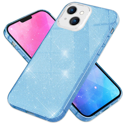 NALIA Glitzerhülle für iPhone 14 Plus – Funkelnder Glitzer-Look & Grip – SHINEPOP (Silikon Case) – Marke aus Berlin