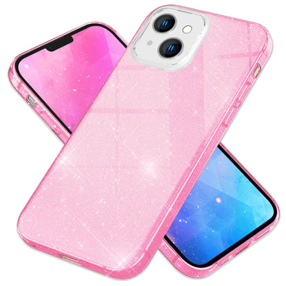 NALIA Glitzerhülle für iPhone 14 Plus – Funkelnder Glitzer-Look & Grip – SHINEPOP (Silikon Case) – Marke aus Berlin