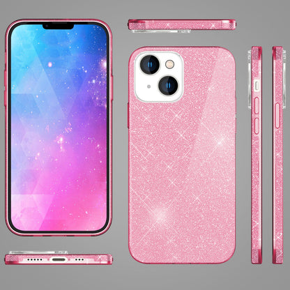 NALIA Glitzerhülle für iPhone 14 Plus – Funkelnder Glitzer-Look & Grip – SHINEPOP (Silikon Case) – Marke aus Berlin