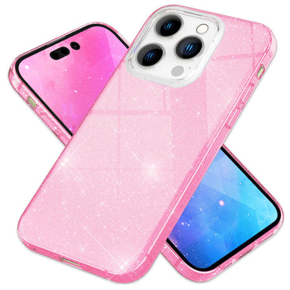 NALIA Glitzerhülle für iPhone 14 Pro – Funkelnder Glitzer-Look & Grip – SHINEPOP (Silikon Case) – Marke aus Berlin