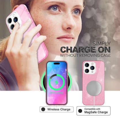 NALIA Glitzerhülle für iPhone 14 Pro – Funkelnder Glitzer-Look & Grip – SHINEPOP (Silikon Case) – Marke aus Berlin