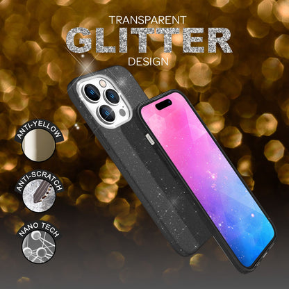 NALIA Glitzerhülle für iPhone 14 Pro – Funkelnder Glitzer-Look & Grip – SHINEPOP (Silikon Case) – Marke aus Berlin