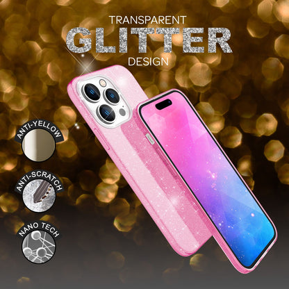 NALIA Glitzerhülle für iPhone 14 Pro Max – Funkelnder Glitzer-Look & Grip – SHINEPOP (Silikon Case) – Marke aus Berlin