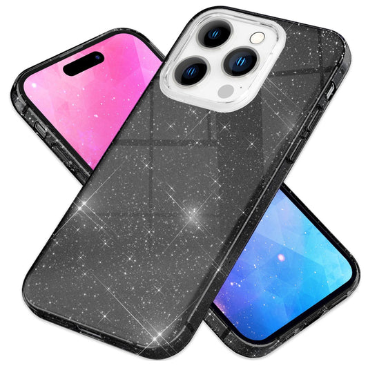 NALIA Glitzerhülle für iPhone 14 Pro Max – Funkelnder Glitzer-Look & Grip – SHINEPOP (Silikon Case) – Marke aus Berlin