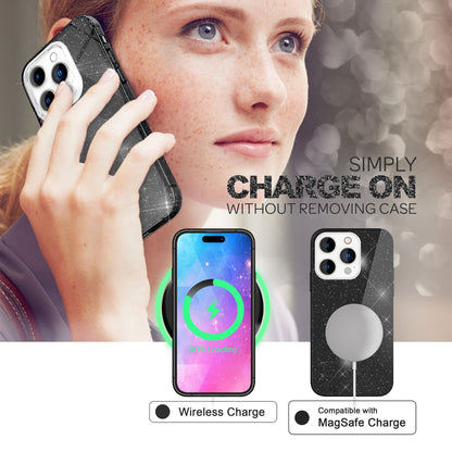NALIA Glitzerhülle für iPhone 14 Pro Max – Funkelnder Glitzer-Look & Grip – SHINEPOP (Silikon Case) – Marke aus Berlin