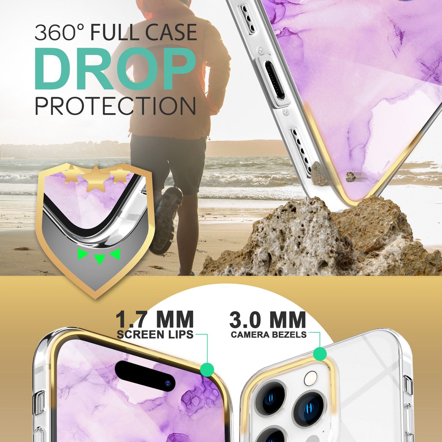 NALIA 360° Hülle für iPhone 14 Pro Max – Vorne & Hinten Schutz – 360GUARD (Full-Body Case) – Marke aus Berlin