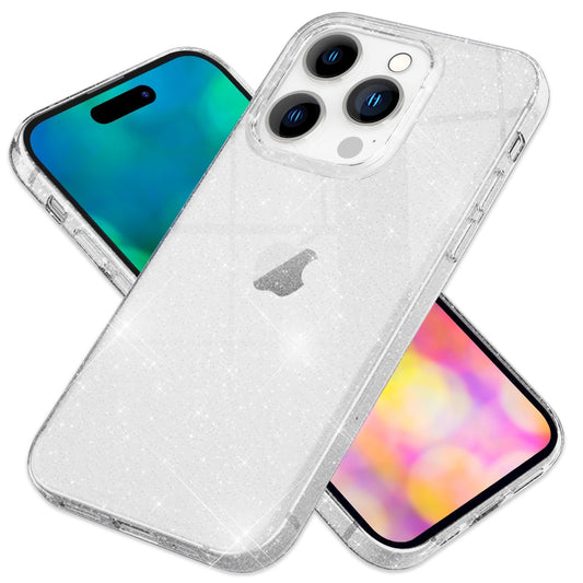 NALIA Glitzerhülle für iPhone 14 Pro – Funkelndes Silikon Case – DAZZLIN (Transparent & Stoßfest) – Marke aus Berlin