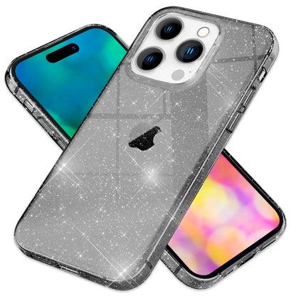 NALIA Glitzerhülle für iPhone 14 Pro – Funkelndes Silikon Case – DAZZLIN (Transparent & Stoßfest) – Marke aus Berlin