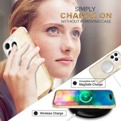 NALIA Glitzerhülle für iPhone 14 Pro – Funkelndes Silikon Case – DAZZLIN (Transparent & Stoßfest) – Marke aus Berlin