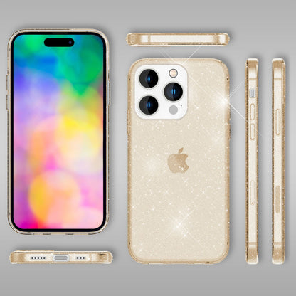 NALIA Glitzerhülle für iPhone 14 Pro – Funkelndes Silikon Case – DAZZLIN (Transparent & Stoßfest) – Marke aus Berlin