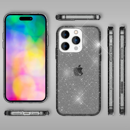 NALIA Glitzerhülle für iPhone 14 Pro – Funkelndes Silikon Case – DAZZLIN (Transparent & Stoßfest) – Marke aus Berlin