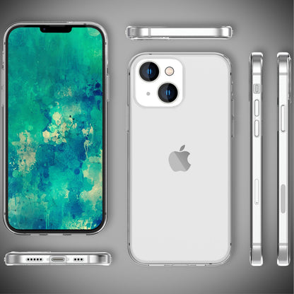 NALIA Transparente Silikonhülle für iPhone 14 – Anti-Gelb & Rutschfest – GLAZE (Handyhülle Kristallklar, Schlank & Stoßfest) – Marke aus Berlin