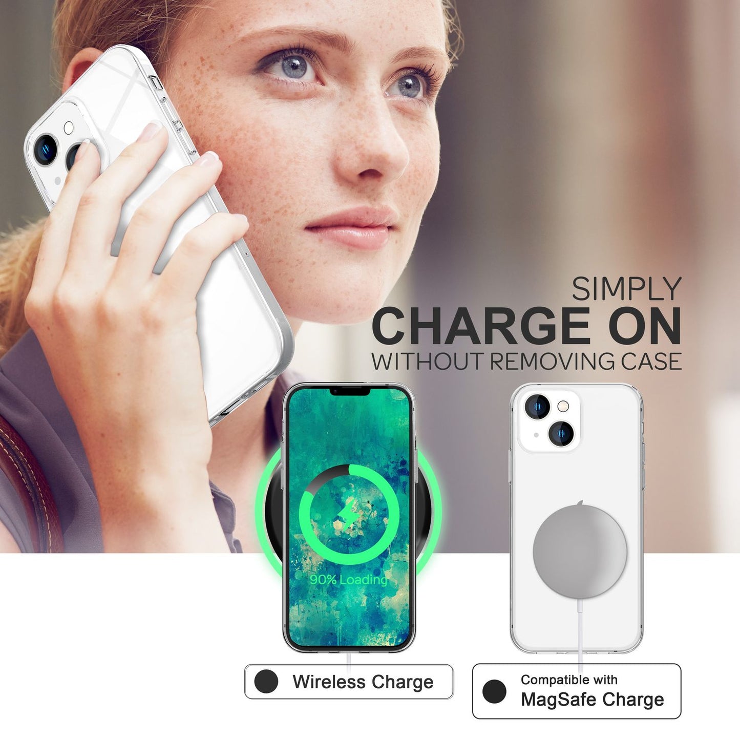 NALIA Transparente Silikonhülle für iPhone 14 Plus – Anti-Gelb & Rutschfest – GLAZE (Handyhülle Kristallklar, Schlank & Stoßfest) – Marke aus Berlin