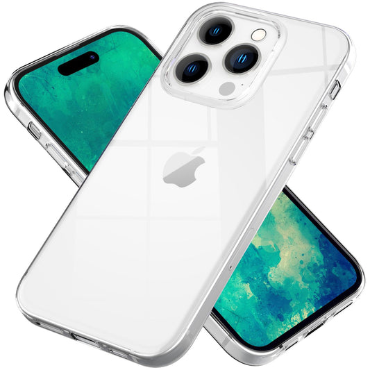 NALIA Transparente Silikonhülle für iPhone 14 Pro Max – Anti-Gelb & Rutschfest – GLAZE (Handyhülle Kristallklar, Schlank & Stoßfest) – Marke aus Berlin