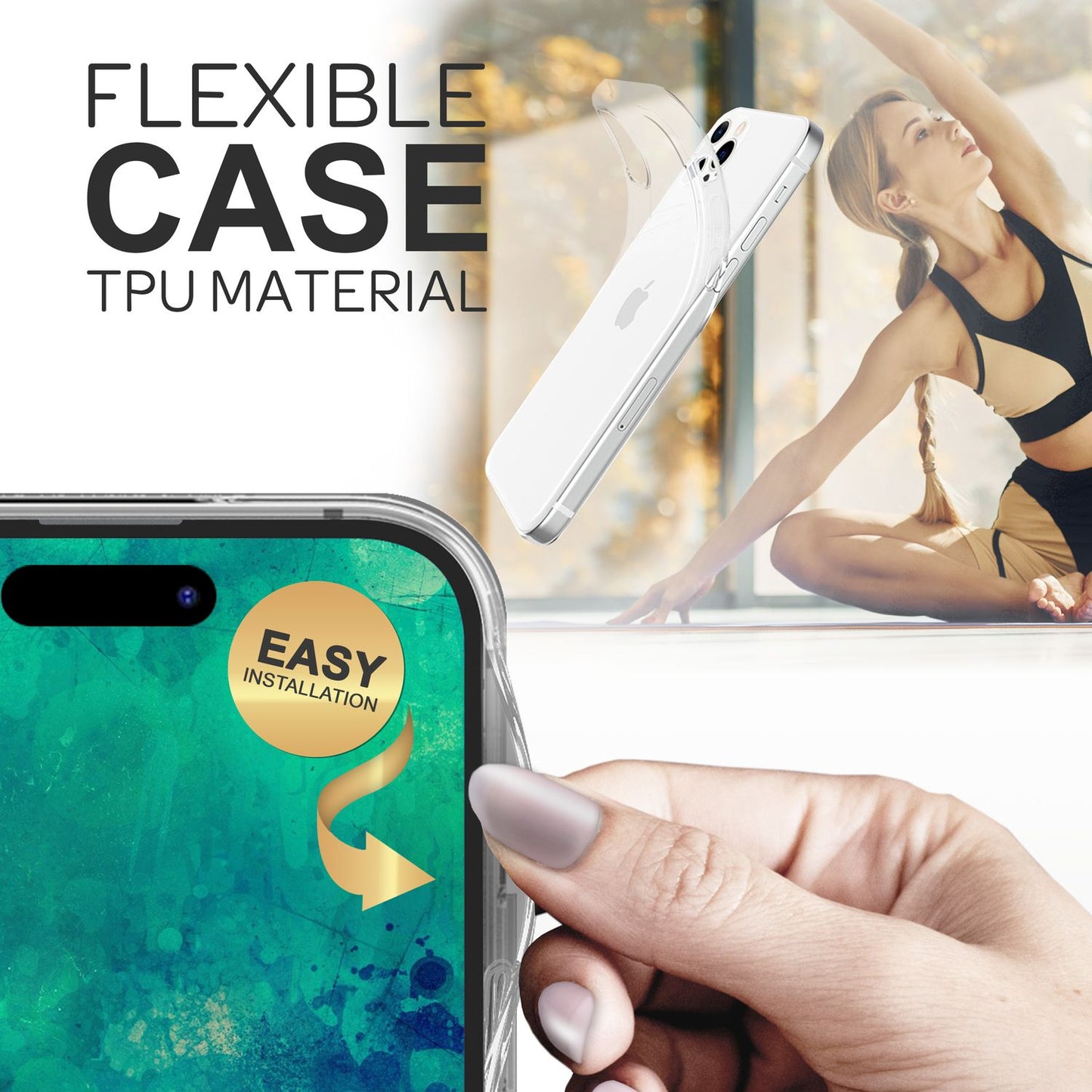 NALIA Transparente Silikonhülle für iPhone 14 Pro Max – Anti-Gelb & Rutschfest – GLAZE (Handyhülle Kristallklar, Schlank & Stoßfest) – Marke aus Berlin