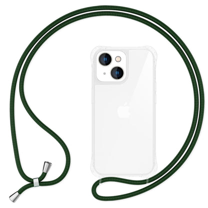 NALIA Handykette für iPhone 14 – Transparentes Hybrid-Case & Band – HANGIT PRO (Anti-Gelb Rückseite & Verstellbar) – Marke aus Berlin