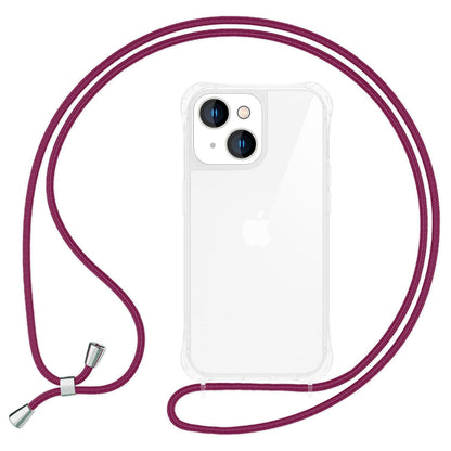 NALIA Handykette für iPhone 14 Plus – Transparentes Hybrid-Case & Band – HANGIT PRO (Anti-Gelb Rückseite & Verstellbar) – Marke aus Berlin