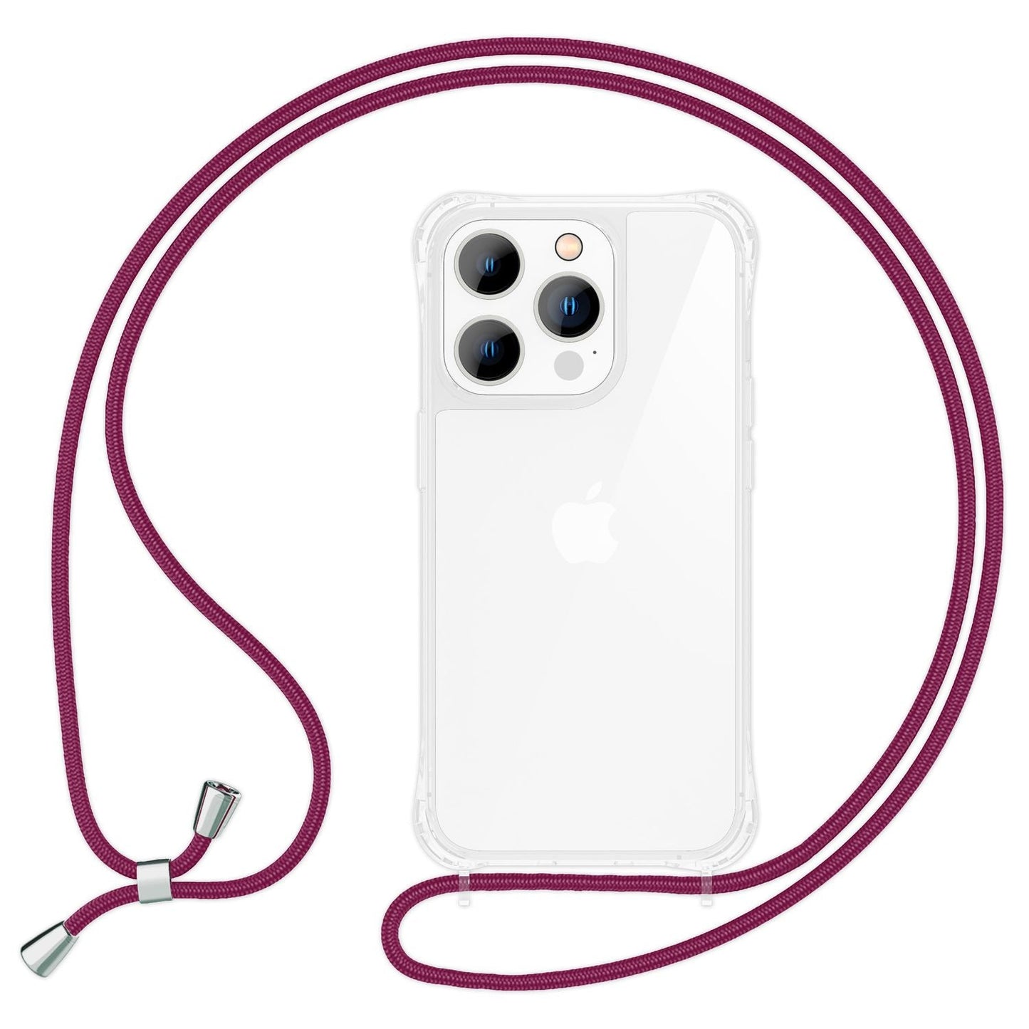 NALIA Handykette für iPhone 14 Pro Max – Transparentes Hybrid-Case & Band – HANGIT PRO (Anti-Gelb Rückseite & Verstellbar) – Marke aus Berlin