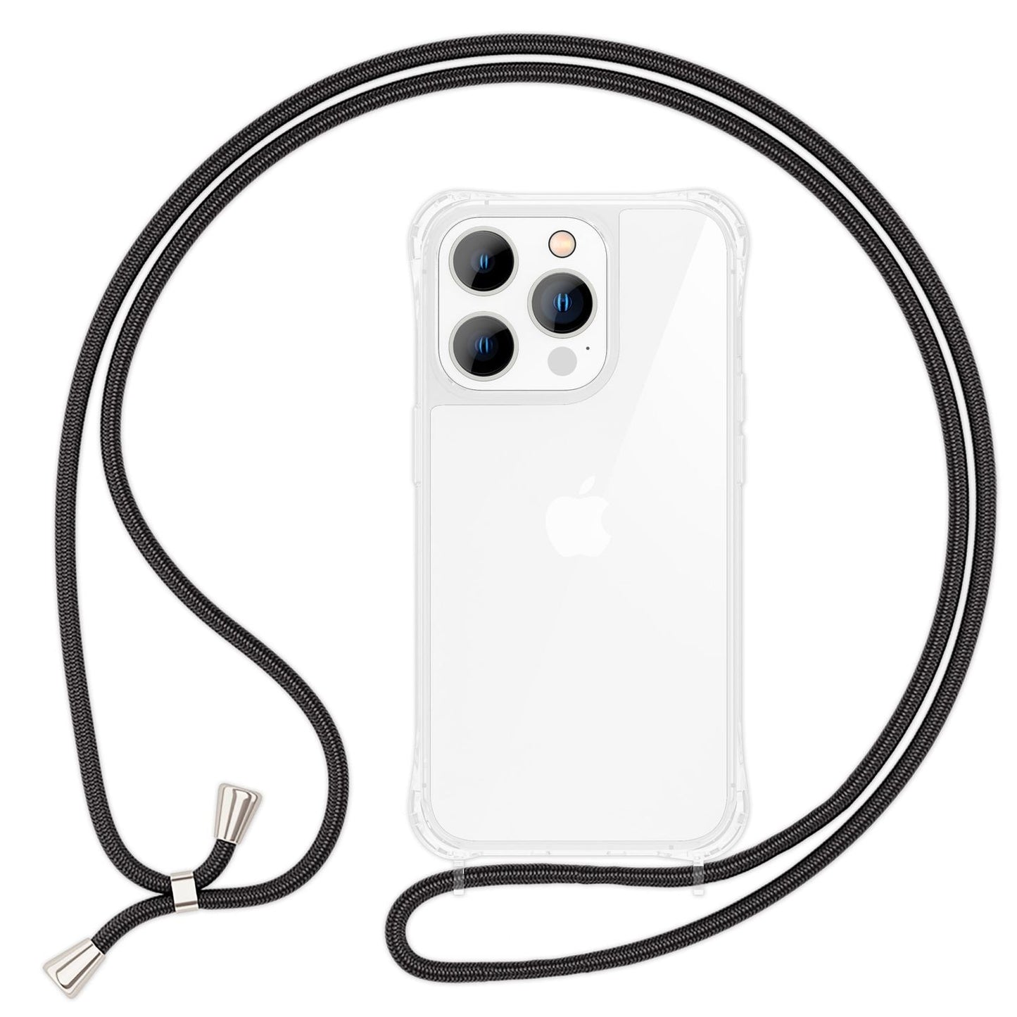 NALIA Handykette für iPhone 14 Pro Max – Transparentes Hybrid-Case & Band – HANGIT PRO (Anti-Gelb Rückseite & Verstellbar) – Marke aus Berlin