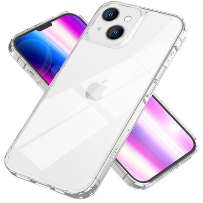 NALIA Transparente Hülle für iPhone 14 – Anti-Gelb & Stoßfest – BLYSS (Rückseite in Glas-Optik) – Marke aus Berlin