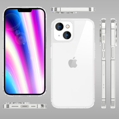 NALIA Transparente Hülle für iPhone 14 – Anti-Gelb & Stoßfest – BLYSS (Rückseite in Glas-Optik) – Marke aus Berlin