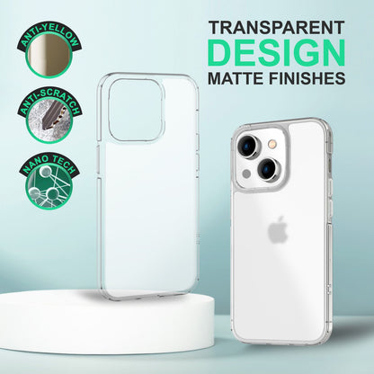 NALIA Matt-Transparentes Case für iPhone 14 Plus – Milchglas-Optik & Anti-Fingerprint – NYTE (Stoßfest, Harte Rückseite & Silikon Bumper) – Marke aus Berlin