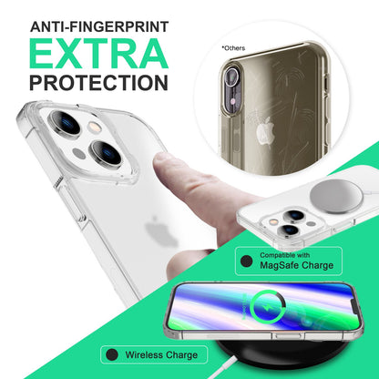 NALIA Matt-Transparentes Case für iPhone 14 Plus – Milchglas-Optik & Anti-Fingerprint – NYTE (Stoßfest, Harte Rückseite & Silikon Bumper) – Marke aus Berlin