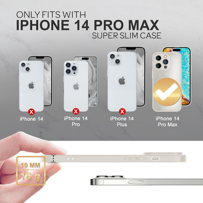 NALIA Marmor Glas Case für iPhone 14 Pro Max – Kratzfestes 9H Echtglas – MARBELLE (Silikon Bumper & Grip) – Marke aus Berlin