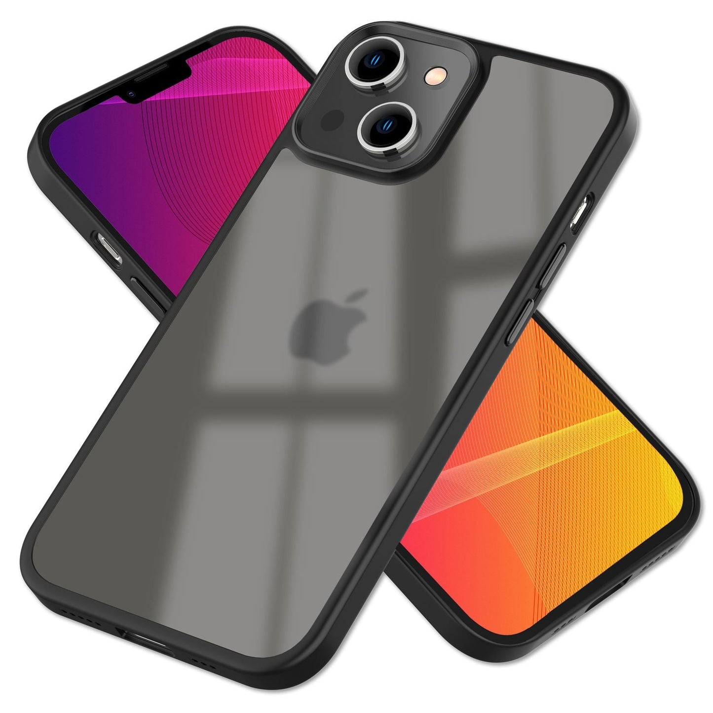 NALIA Matte Hybrid Handyhülle kompatibel mit iPhone 14 Hülle, Transparent Anti-Gelb Kratzfest, Harte Rückseite & Aufprall-Schutz Rahmen, Robustes Backcover & Silk Touch Silikon-Rand