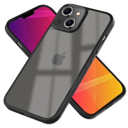 NALIA Matte Hybrid Handyhülle kompatibel mit iPhone 14 Hülle, Transparent Anti-Gelb Kratzfest, Harte Rückseite & Aufprall-Schutz Rahmen, Robustes Backcover & Silk Touch Silikon-Rand